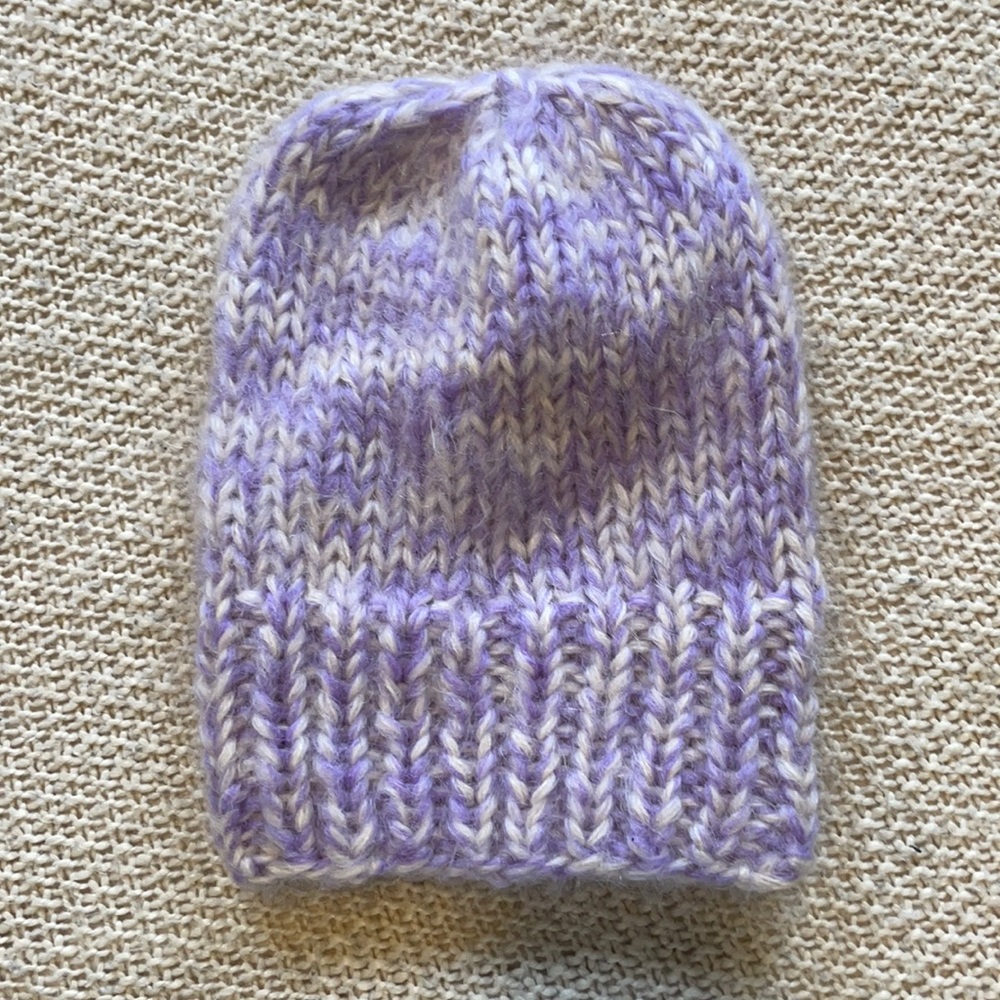 GANNI mixed color knit beanie